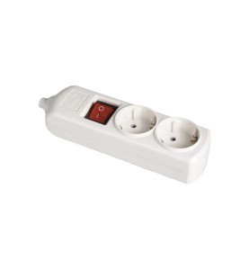 Base bipolar 2 tomas con t/tl 10/16 a 250 v blanco + interruptor luminoso.
