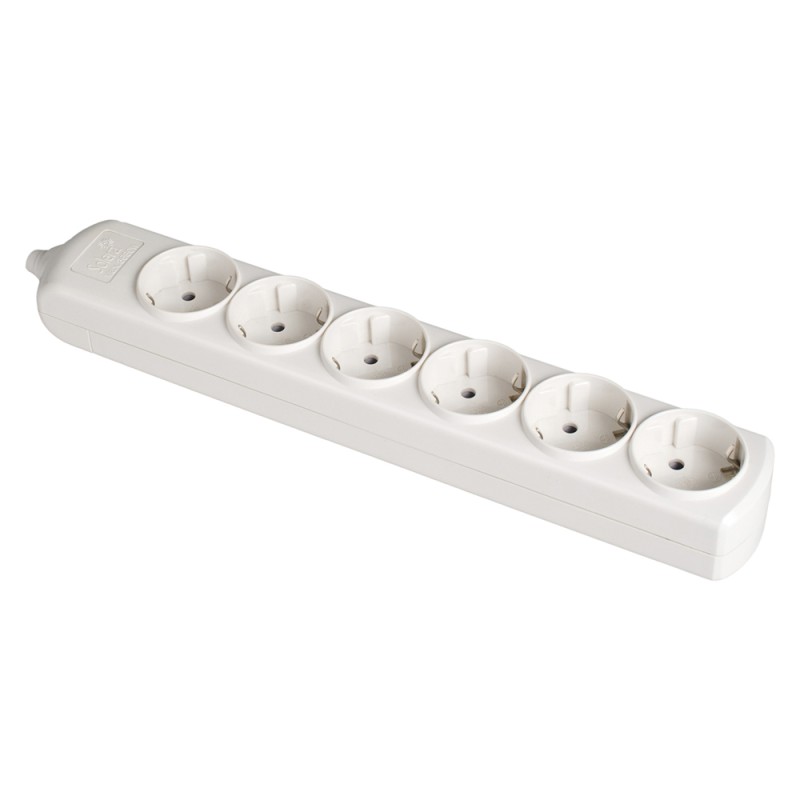 Base bipolar 6 tomas t/tl 10/16 a 250 v color blanco