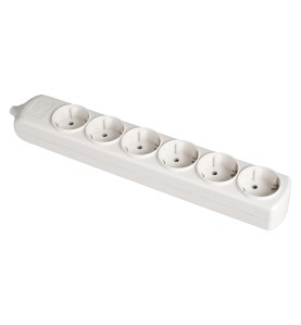 Base bipolar 6 tomas t/tl 10/16 a 250 v color blanco