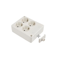 Base bipolar 4 tomas t/tl 10/16 a 250 v cuadrada color blanco