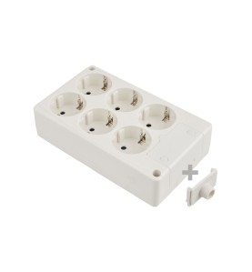 Base bipolar 6 tomas t/tl 10/16a 250v rectangular color blanco