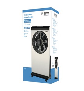 Ventilador nebulizador, mando a distancia, blanco/negro, potencia 80 w, 59,22 db, aspas ø30 cm 39 x 24 x 84 cm