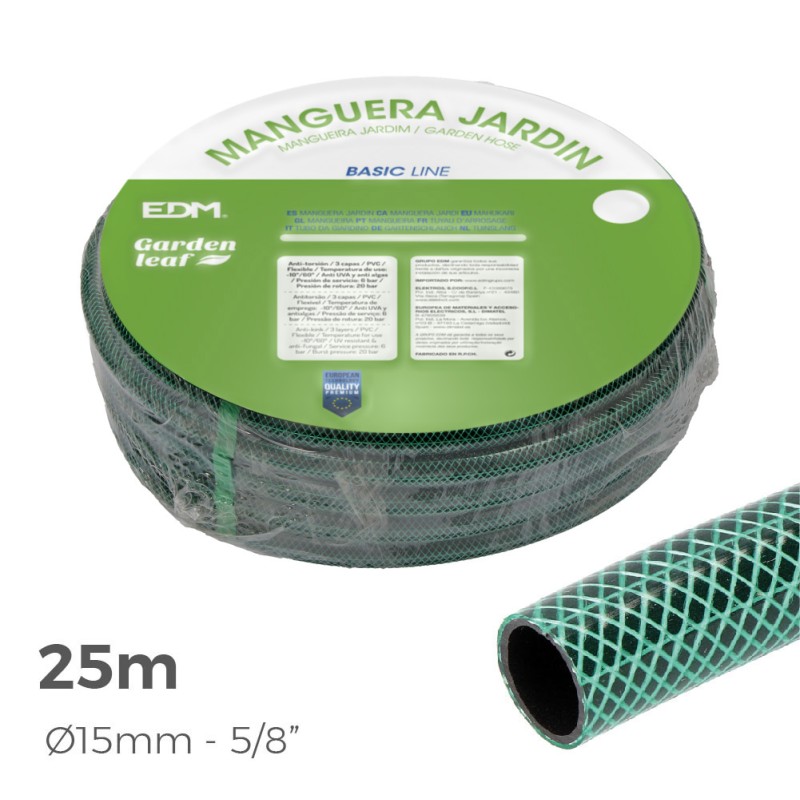 Manguera de jardin basic 25 m (5/8" 15 mm)