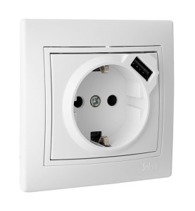 Base bipolar con t/tl 16a 250v usb 16a serie europa solera erp60usb-u