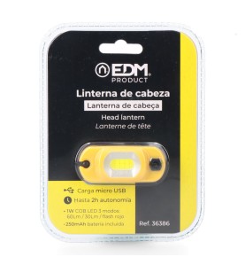 Linterna frontal led recargable 1w