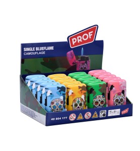 Encendedor electrónico capsula camuflaje, colores surtidos