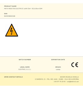 Mata insectos electrico 1x6w 25m² ø12x30cm edm