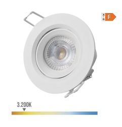 Downlight led empotrable redondo 5 w 3200 k 380 lm luz cálida color blanco ø9 cm