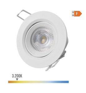 Downlight led empotrable redondo 5 w 3200 k 380 lm luz cálida color blanco ø9 cm