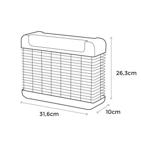 Mata insectos profesional electronico con led 10w 100m² 31,6x10x26,3cm color negro edm