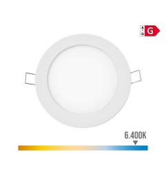 Mini downlight led empotrable redondo 6 w 6400 k luz fria color blanco ø11,7 cm