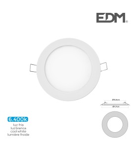Mini downlight led empotrable redondo 6 w 6400 k luz fria color blanco ø11,7 cm