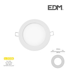 Mini downlight led empotrable redondo 6 w 4000 k luz dia color blanco ø11,7 cm