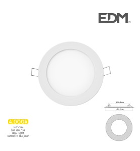 Mini downlight led empotrable redondo 6 w 4000 k luz dia color blanco ø11,7 cm