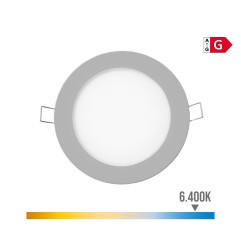 Mini downlight led empotrable redondo 6 w 6400 k luz fria color cromo ø11,7 cm