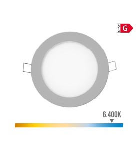 Mini downlight led empotrable redondo 6 w 6400 k luz fria color cromo ø11,7 cm