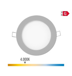 Mini downlight led empotrable redondo 6 w 4000 k luz dia color cromado ø11,7 cm