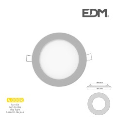 Mini downlight led empotrable redondo 6 w 4000 k luz dia color cromado ø11,7 cm