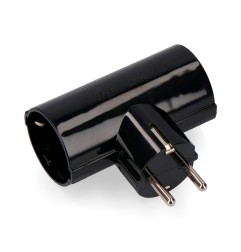 Clavija doble de baquelita t/tl tipo f 4,8mm 16a 250v máx 3680w negra (envasada)
