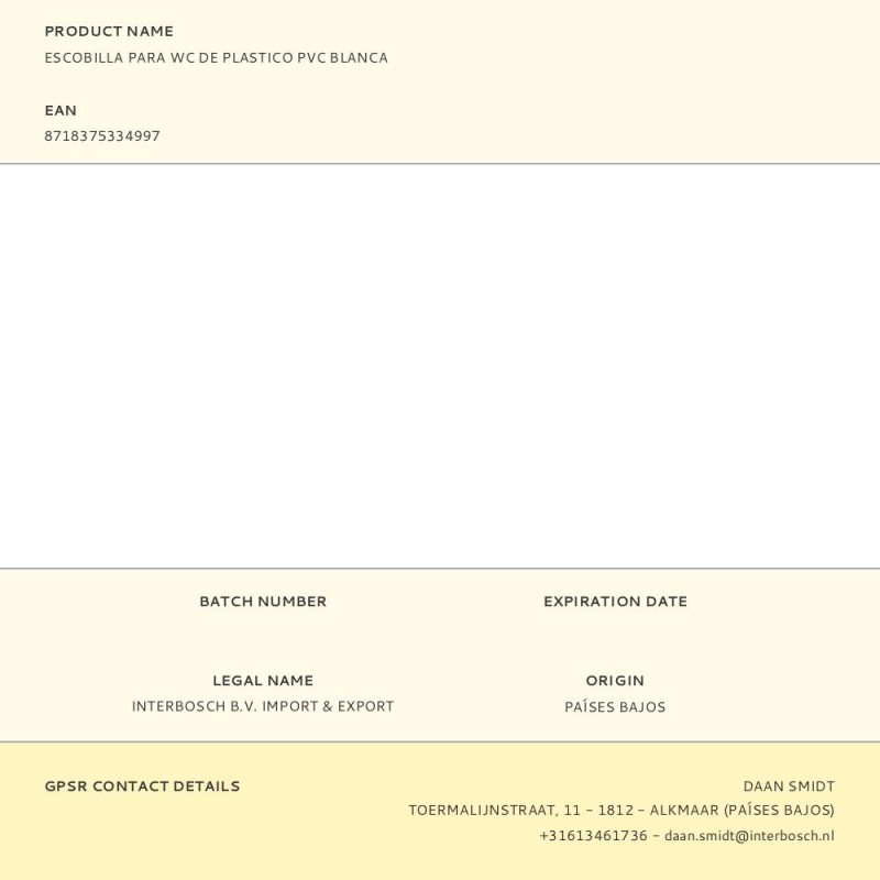 Escobilla para wc de plastico pvc blanca