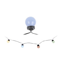 Guirnalda led bombillas esfericas fijas para exterior multicolor (colores suaves) 20 leds 12,5m