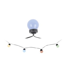 Guirnalda led bombillas esfericas fijas para exterior multicolor (colores suaves) 20 leds 12,5m