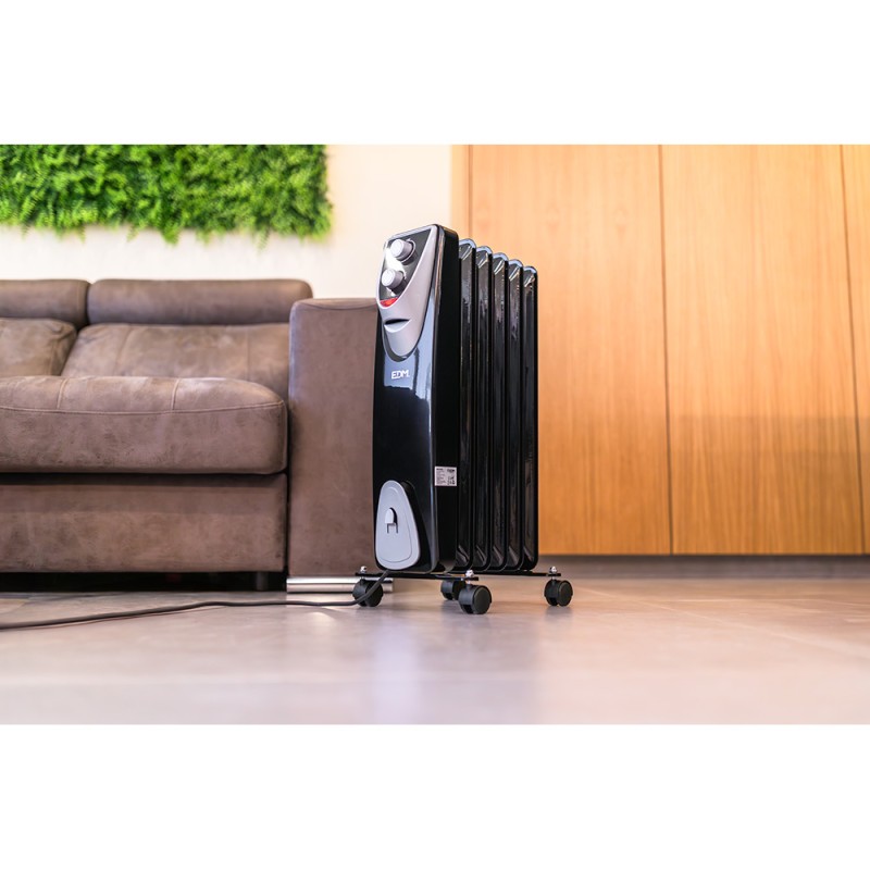 Radiador sin aceite 400 / 600 / 1000 w con 6 elementos modelo black edition