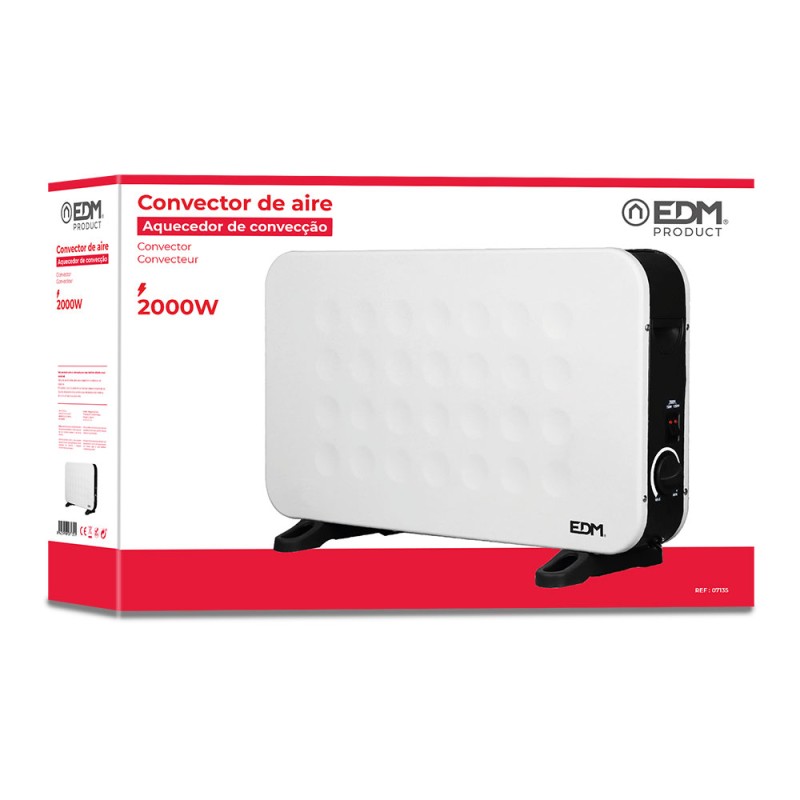 Convector de aire modelo standard 2000 w con soporte mural