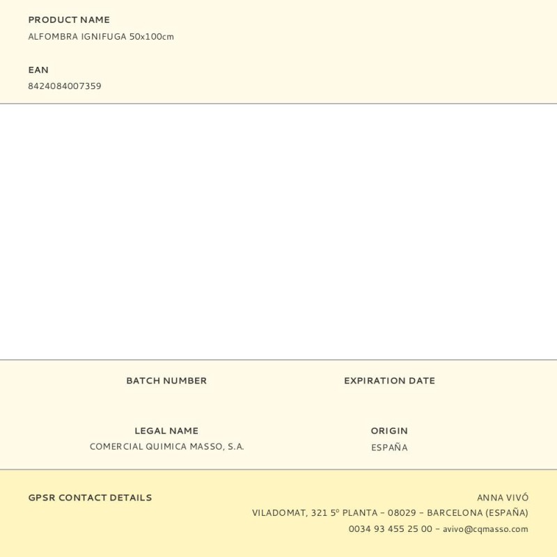 Alfombra ignifuga 50x100cm