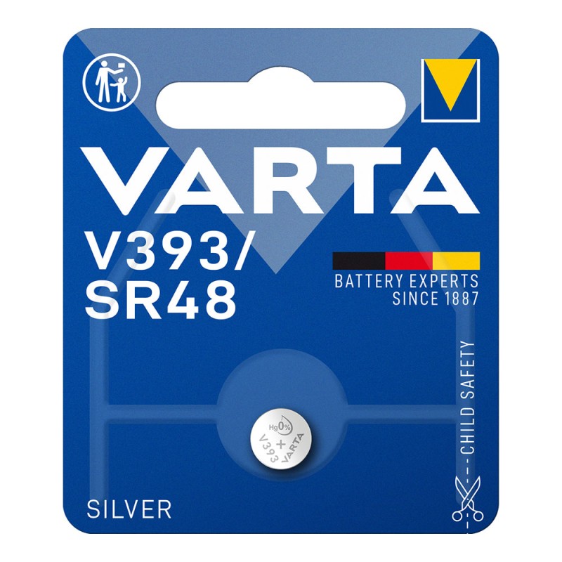 Micro pila de boton silver sr48 - v393 1,55v (blister 1 unid.) ø7,9x5,4mm