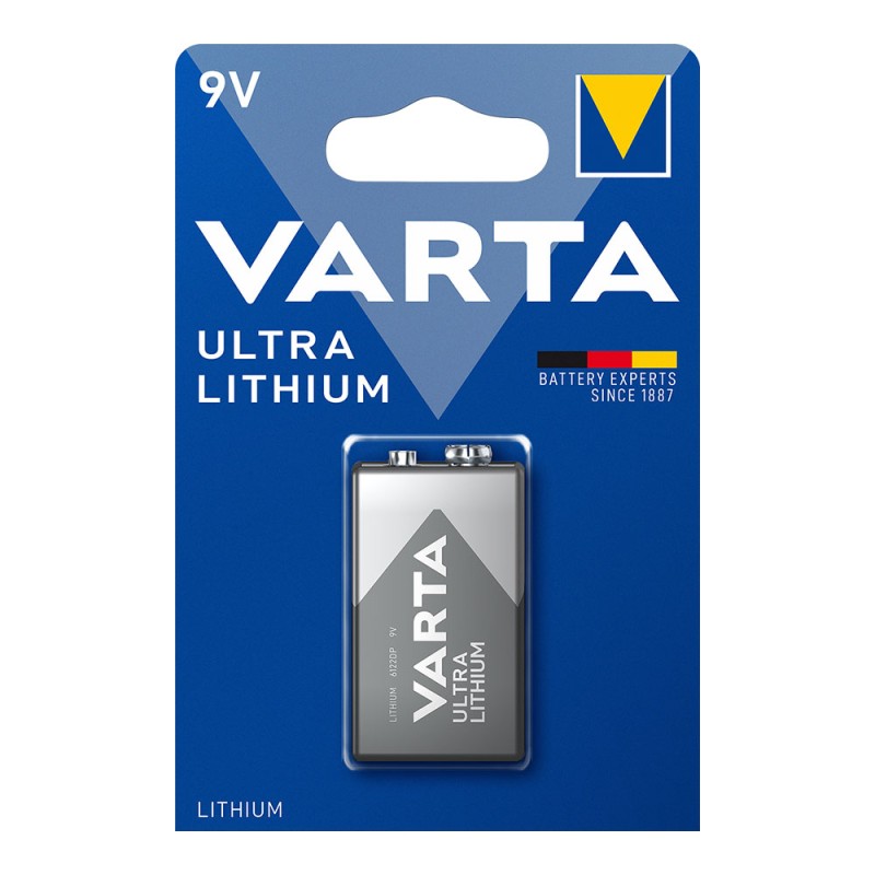 Pila alkalina ultra lithium 6lr61- 9 v (blister 1 unid.) 26,5 x 17,5 x 48,5 mm