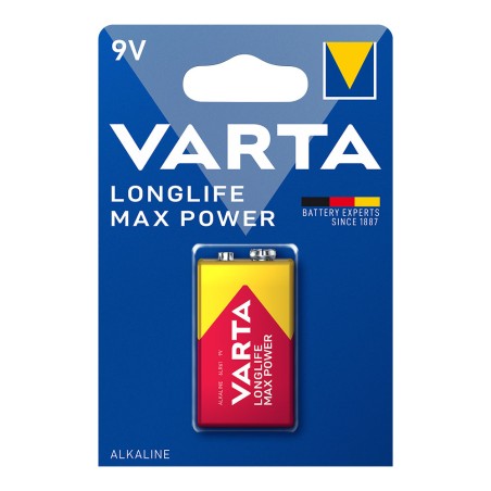 Pila alkalina longlife max power 6lr61- 9 v (blister 1 unid.) 26,5 x 17,5 x 48,5 mm