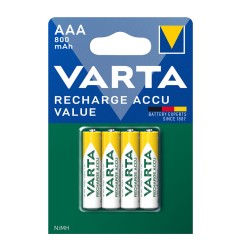 Pila varta recargable accu aaa - hr03 800 ma (blister 4 unid.) ø10,5x44,5mm