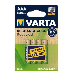 Pila varta recargable accu aaa - hr03 800 ma recycled (blister 4 unid.) ø10,5x44,5mm