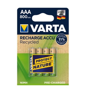 Pila varta recargable accu aaa - hr03 800 ma recycled (blister 4 unid.) ø10,5x44,5mm
