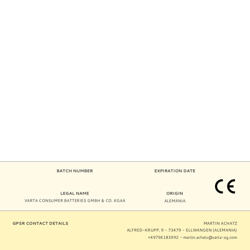 Pila varta recargable accu aaa - hr03 800 ma recycled (blister 4 unid.) ø10,5x44,5mm