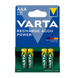 Pila varta recargable accu power aaa - hr03 1000 ma (blister 4 uds) ø10,5x44,5mm