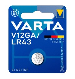 Micro pila de boton alkaline lr43 - v12ga 1,5v (blister 1 unid.) ø11,6x4,2mm