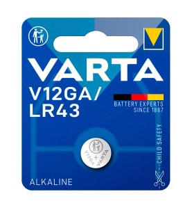 Micro pila de boton alkaline lr43 - v12ga 1,5v (blister 1 unid.) ø11,6x4,2mm