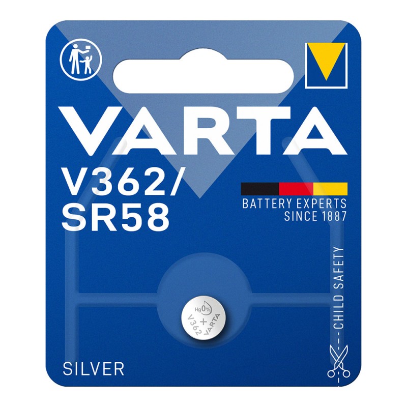 Micro pila de boton silver sr58 - v362 1,55v (blister 1 unid.) ø7,9x2,1mm