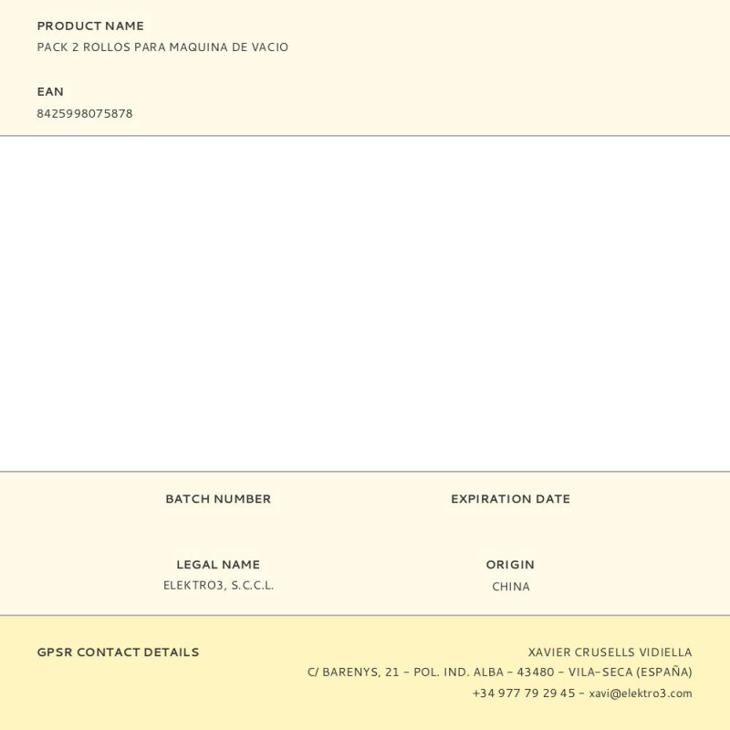 Pack 2 rollos para maquina de vacio