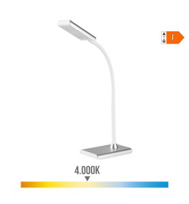 Flexo led 7 w 400 lm 4000 k color plata 13 x 9 x 33 cm