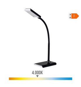 Flexo led 7 w 400 lm 4000 k color negro 13 x 9 x 33 cm