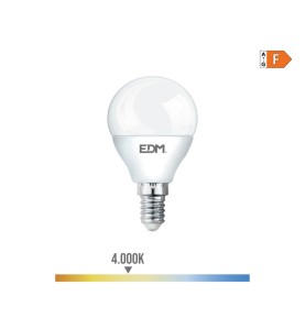Bombilla esferica led e14 7 w 600 lm 4000 k luz dia ø4,5 x 8 cm