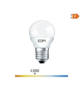 Bombilla esferica led e27 7 w 600 lm 4000 k luz dia ø4,5 x 8 cm