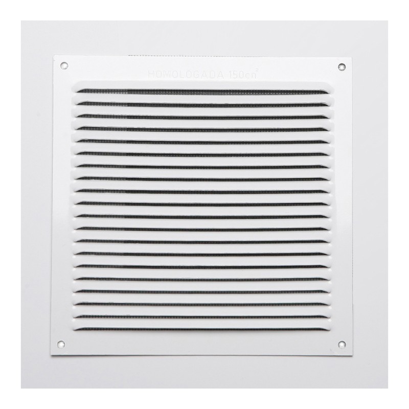 Rejilla s/borde de aluminio 0.6 blanco lacado 170x170mm