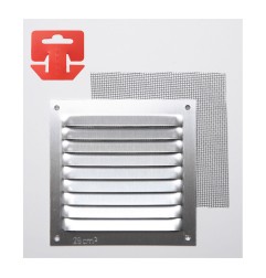 Rejilla con mosquitera. aluminio 0.6 natural 100x100mm (g)