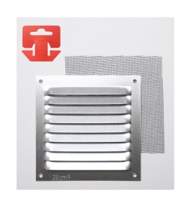 Rejilla con mosquitera. aluminio 0.6 natural 100x100mm (g)