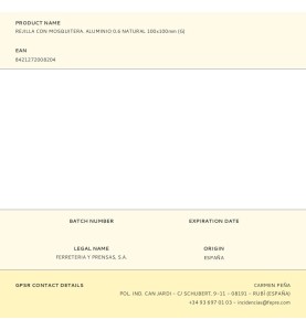 Rejilla con mosquitera. aluminio 0.6 natural 100x100mm (g)