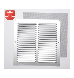 Rejilla con mosquitera. aluminio 0.6 natural 200x200mm (g)